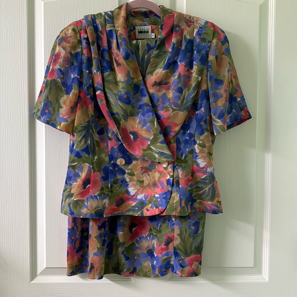 Leslie Fay colorful skirt & top - Picture 1 of 5